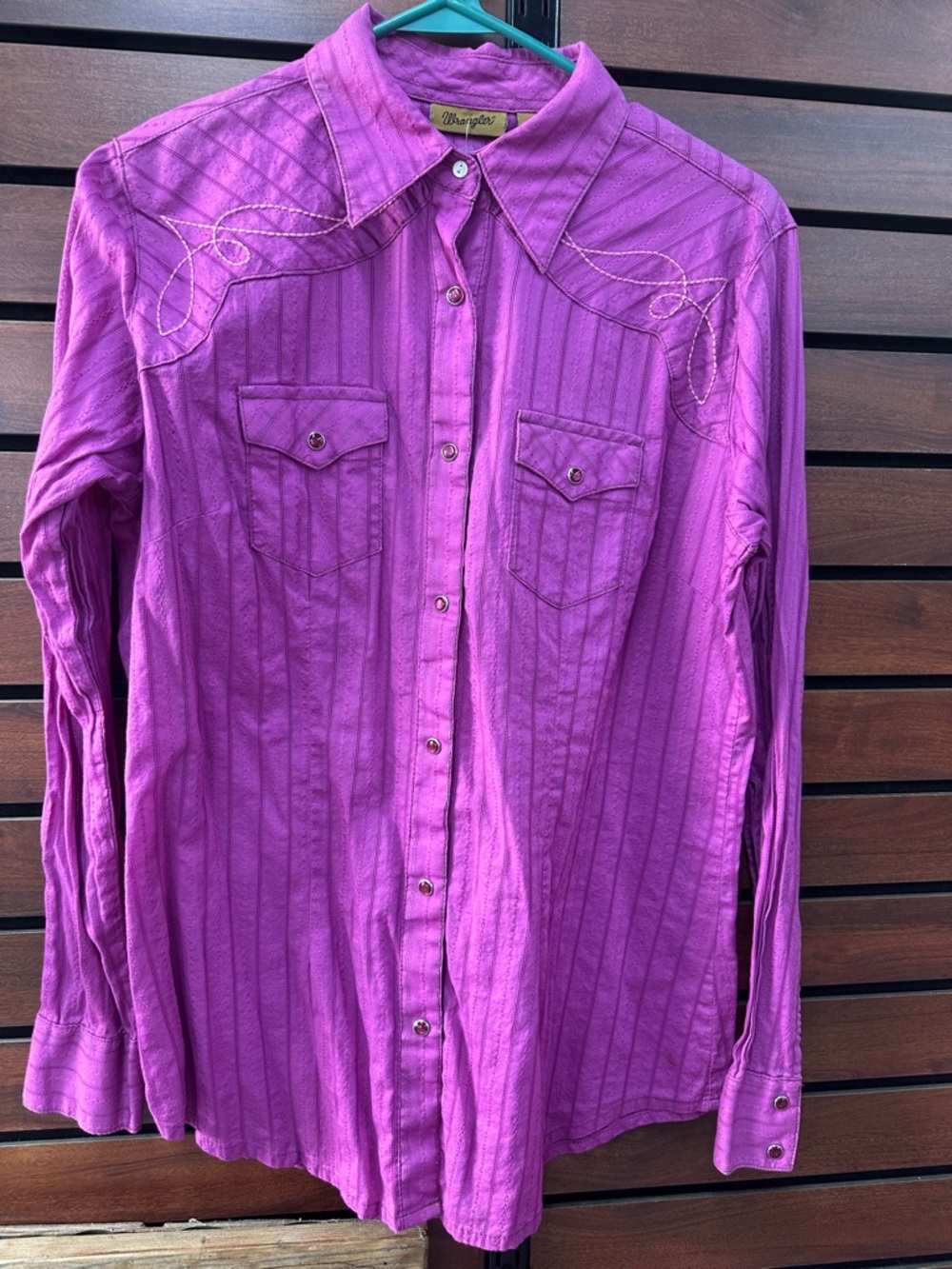Wrangler Fuchsia Button-Up Western Shirt